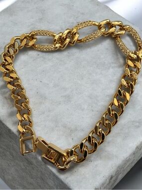 Pave Accented Chunky Cuban Link Bracelet